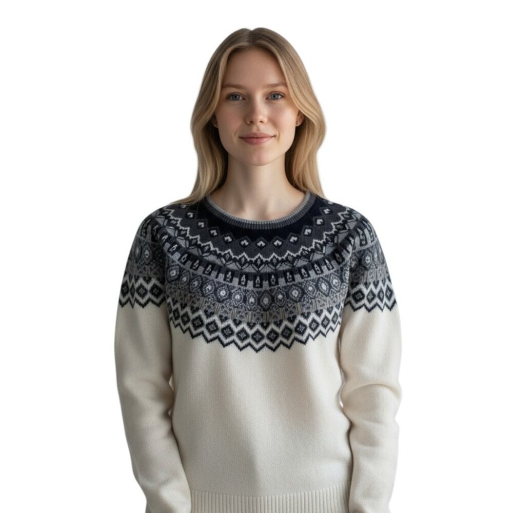 Ann Taylor Fair Isle Sweater – Women’s L – Like New, Jewel Tones, Wool Cashmere